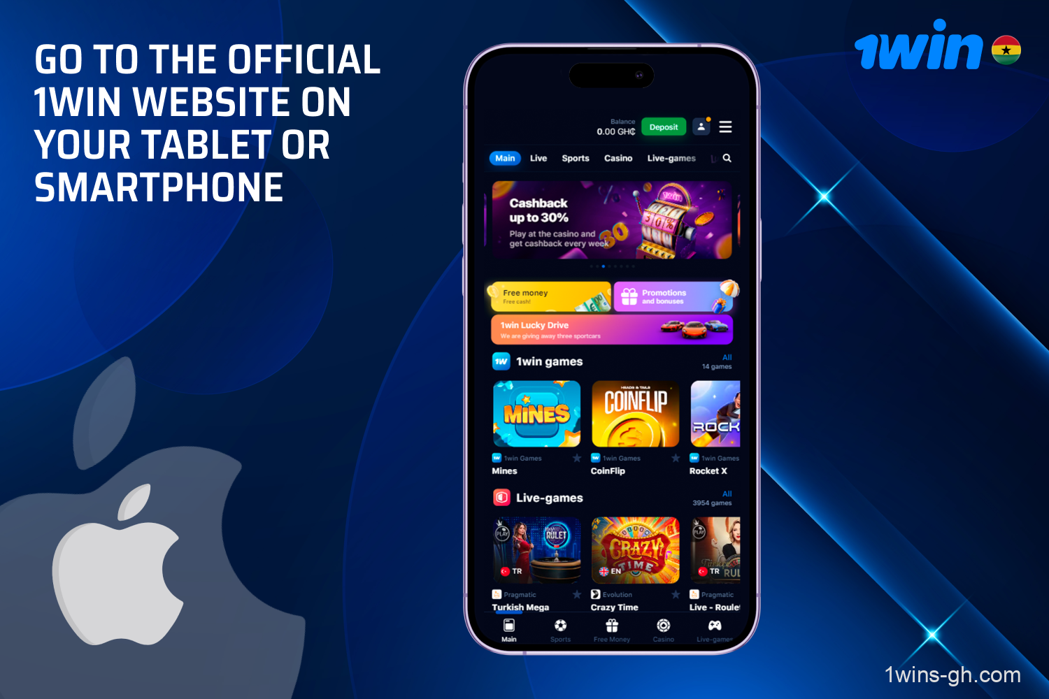To download the 1win app for iOS, users in Ghana should visit the official 1win website.