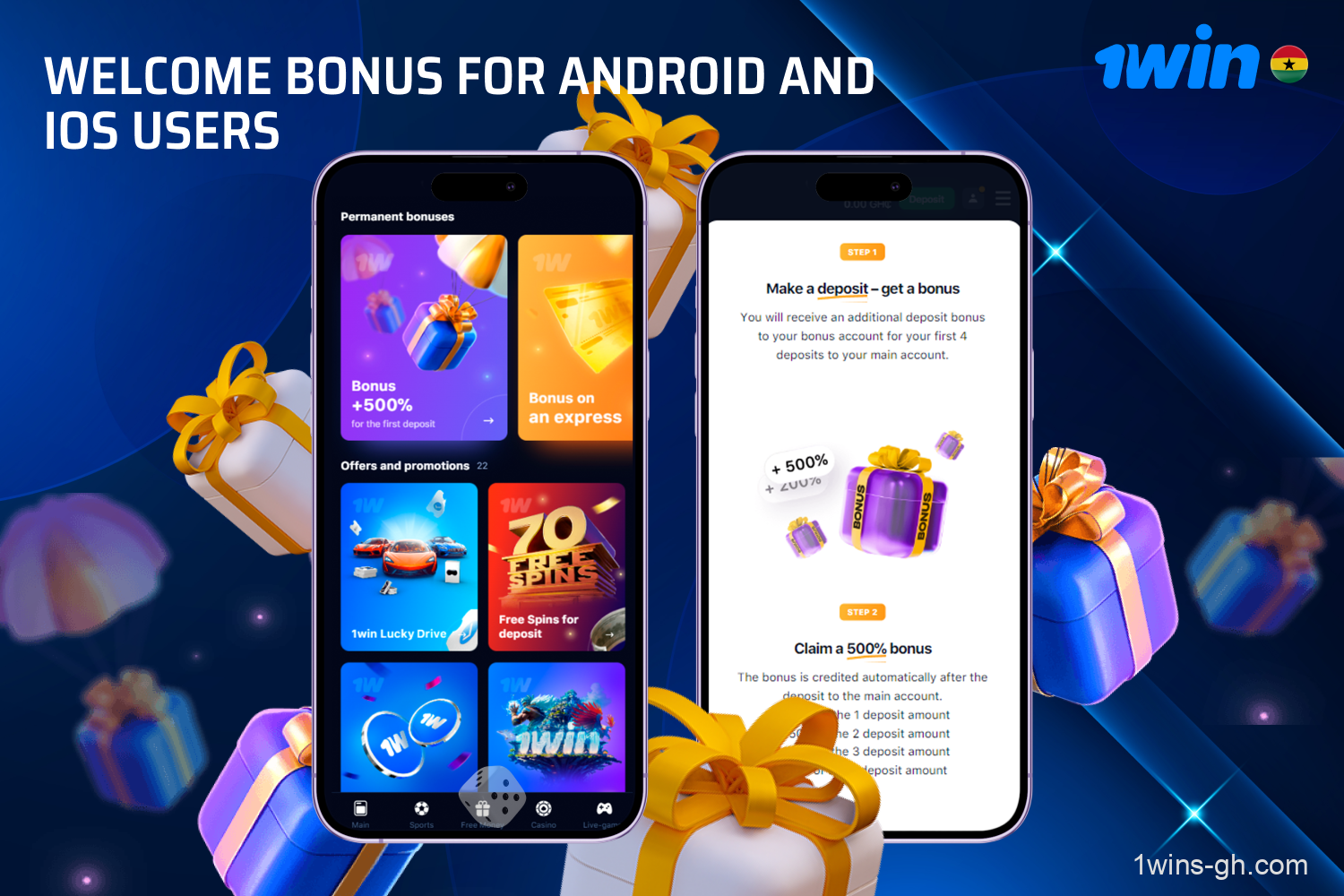 After successfully downloading the 1win app for Ghana and completing your registration, make your initial deposit. Users of the software gain full access to all betting and gaming options, allowing you to start placing bets and trying out games with real money in your account.