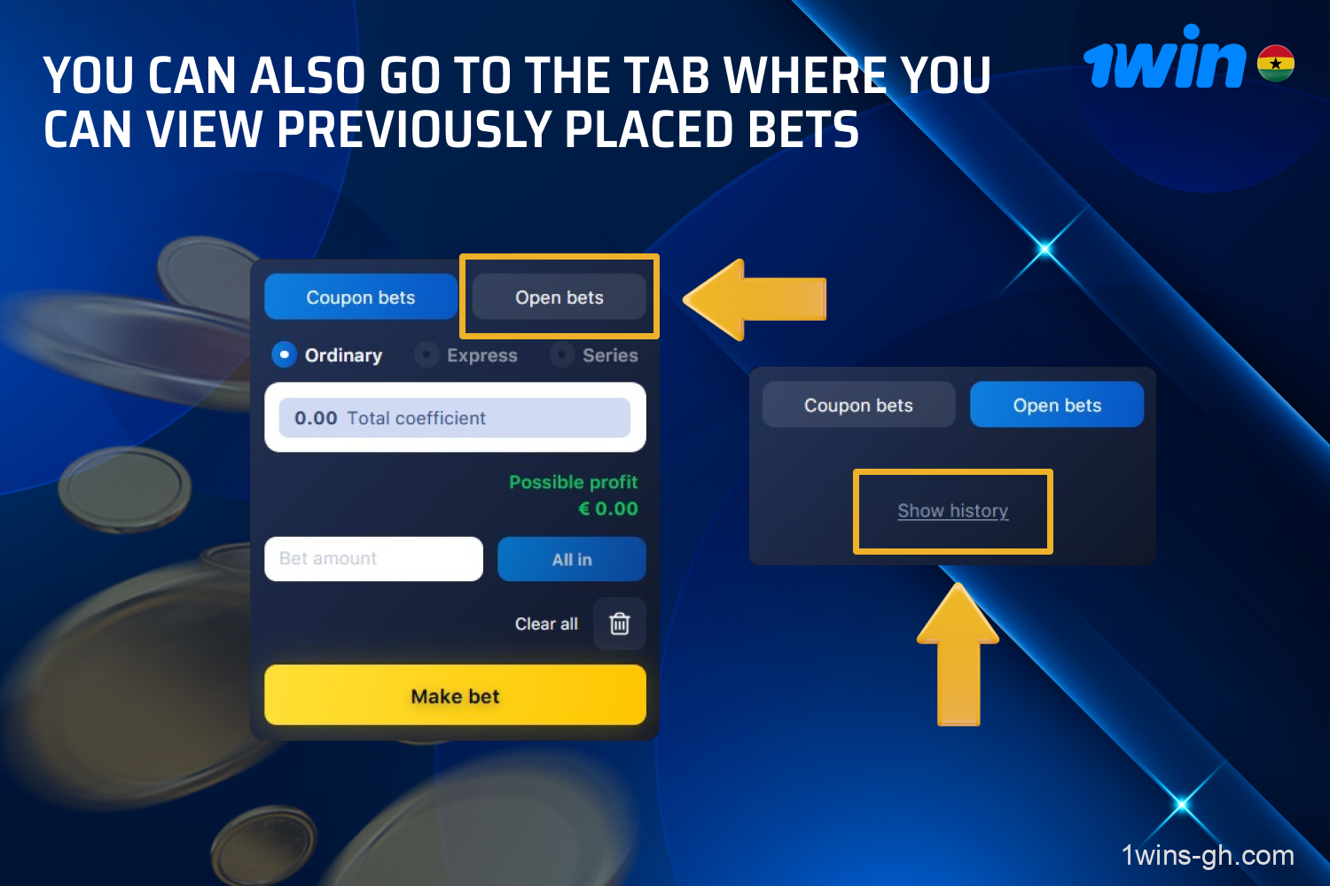 On the bet slip, there is an option to access a tab where you can review the history of your previously placed bets on the site.