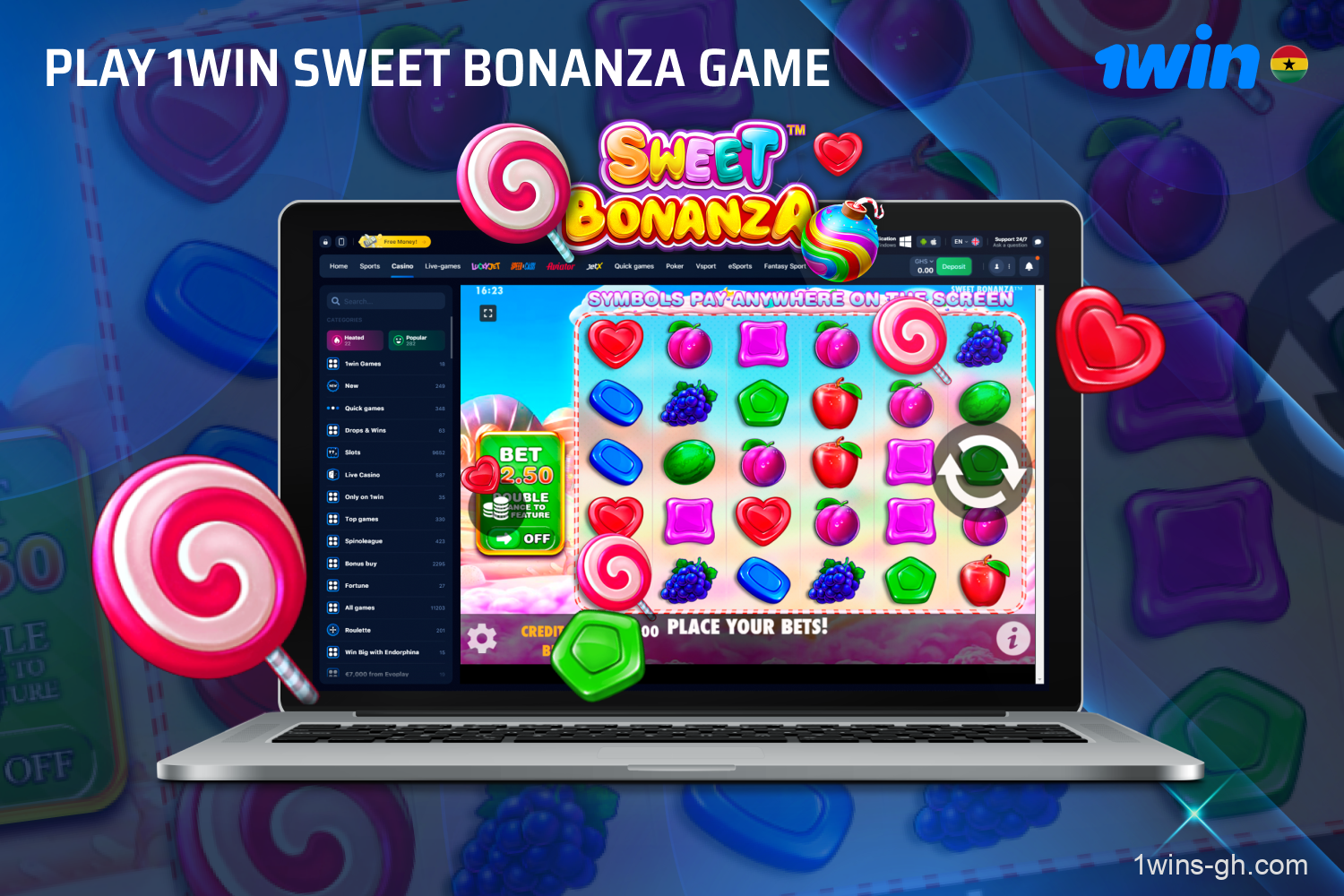 Sweet Bonanza is a favorite choice among players in Ghana when they visit 1win.