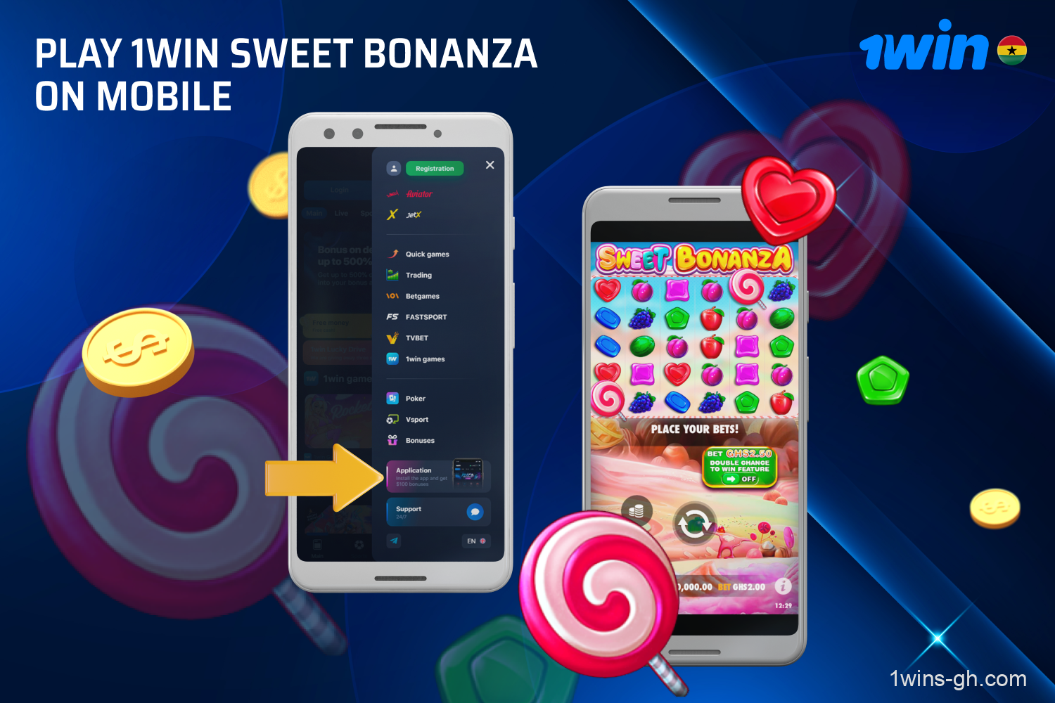 Players in Ghana can download the 1win app at no cost and enjoy the Sweet Bonanza experience directly from their mobile devices.